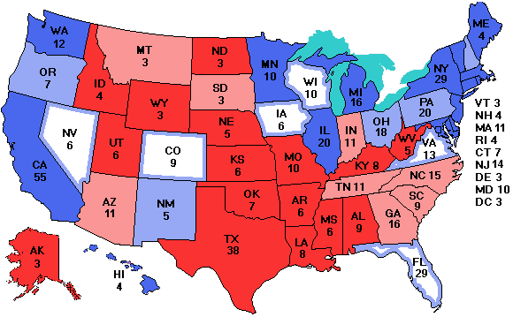 Electoral college map