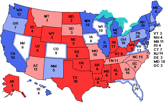 Electoral college map