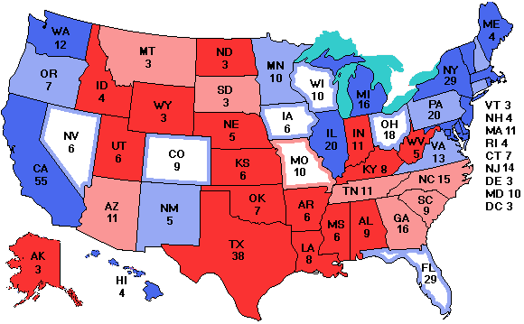 Electoral college map