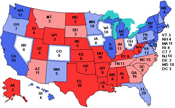 Electoral college map