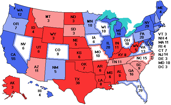 Electoral college map