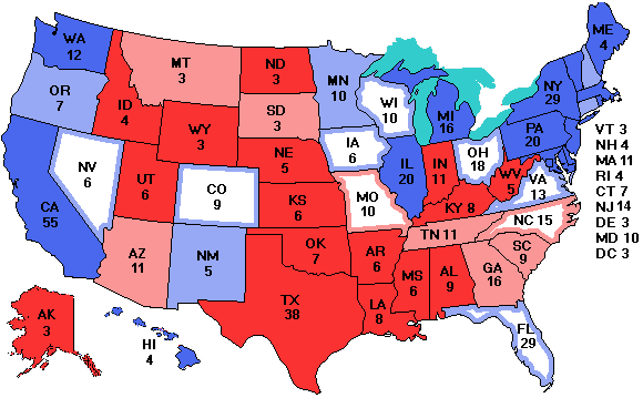 Electoral college map