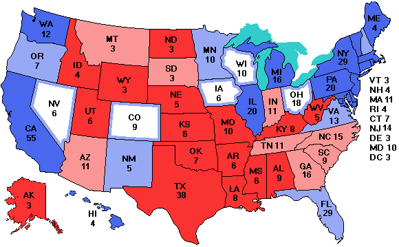 Electoral college map