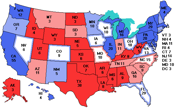 Electoral college map