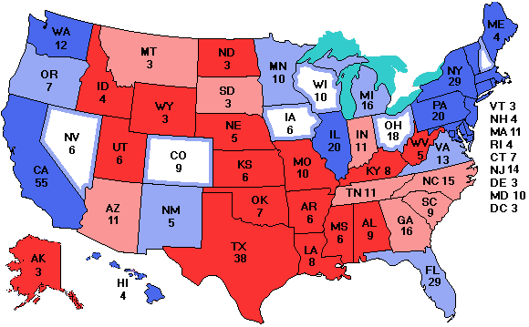 Electoral college map