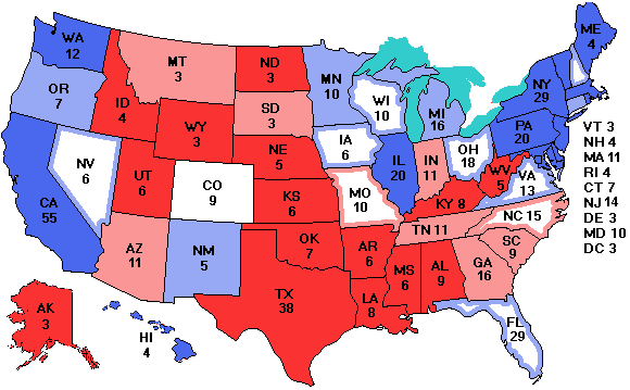 Electoral college map