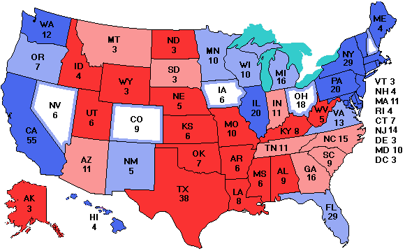 Electoral college map