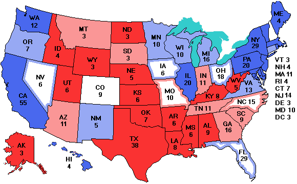 Electoral college map