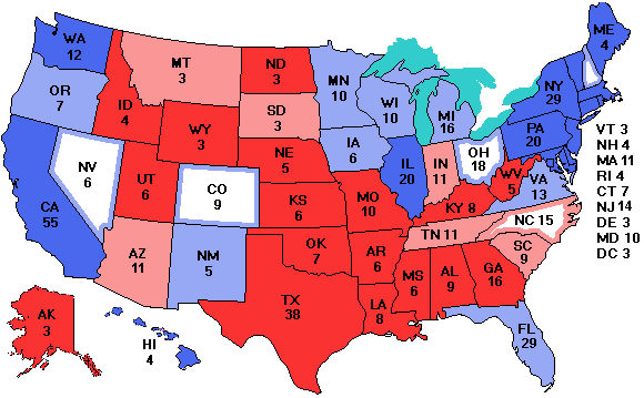 Electoral college map