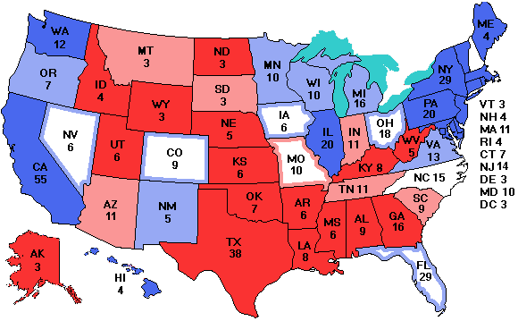 Electoral college map