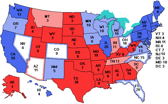 Electoral college map