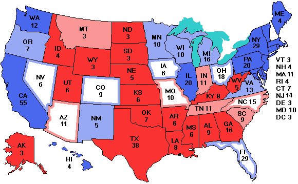 Electoral college map