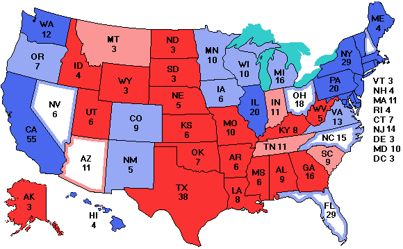 Electoral college map