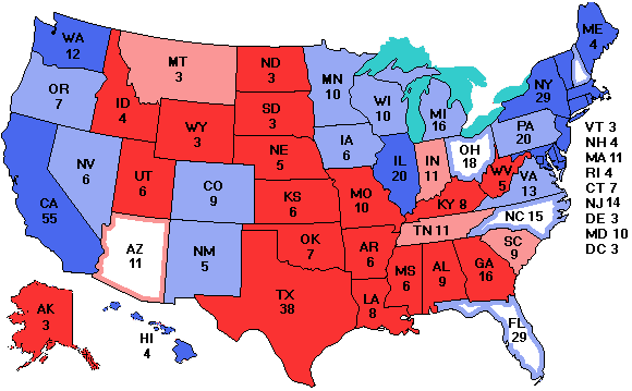 Electoral college map