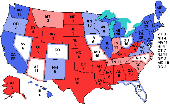 Electoral college map