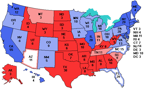 Electoral college map