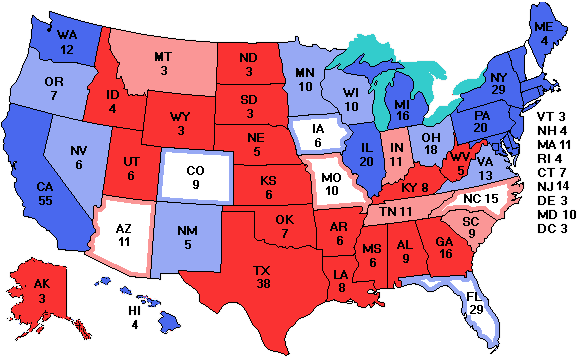 Electoral college map