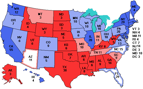 Electoral college map