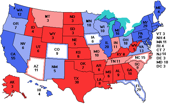 Electoral college map