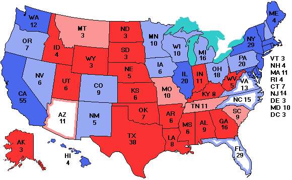 Electoral college map