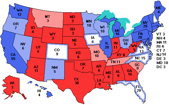 Electoral college map