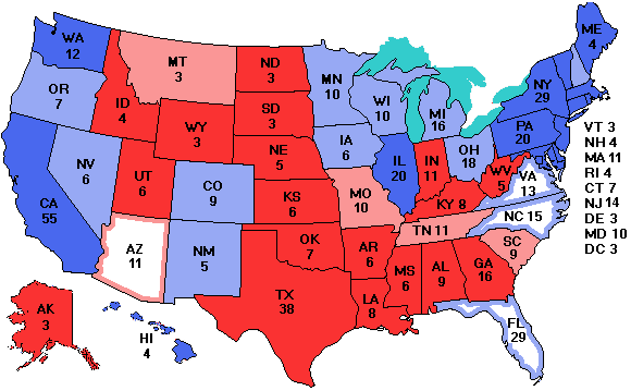 Electoral college map