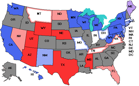 Electoral college map