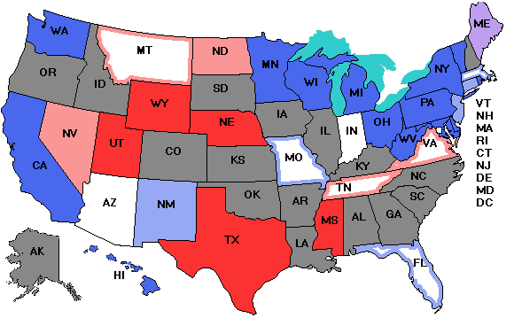 Electoral college map