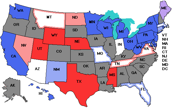 Electoral college map