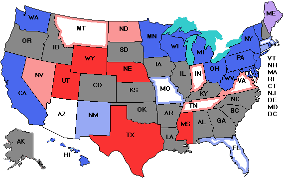 Electoral college map