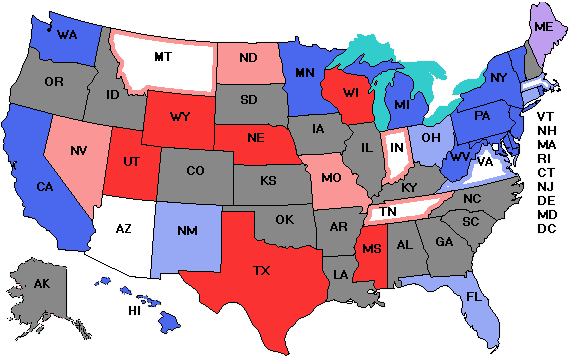 Electoral college map