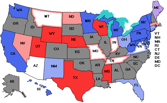 Electoral college map