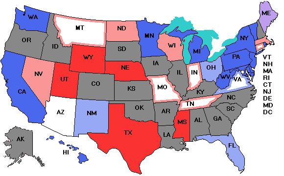 Electoral college map