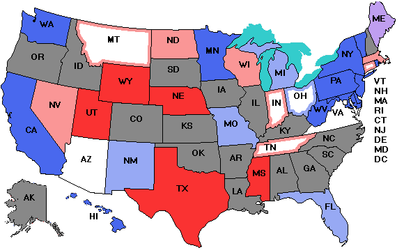 Electoral college map