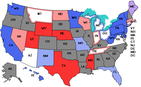 Electoral college map