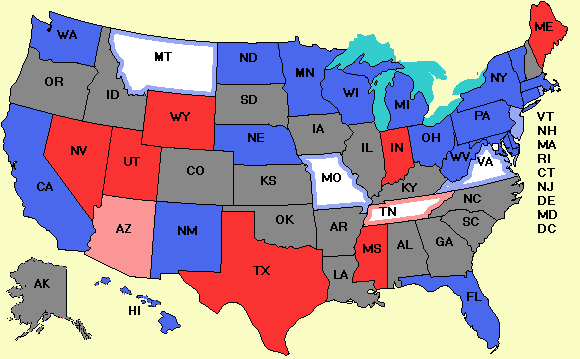 Electoral college map