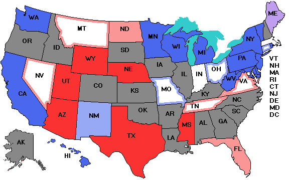 Electoral college map