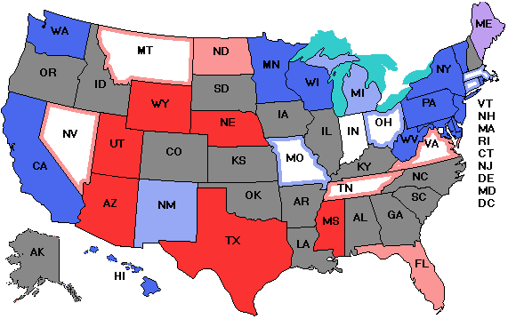 Electoral college map