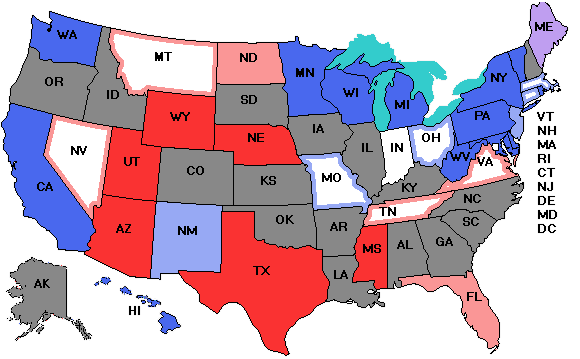 Electoral college map