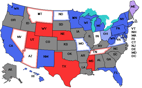 Electoral college map