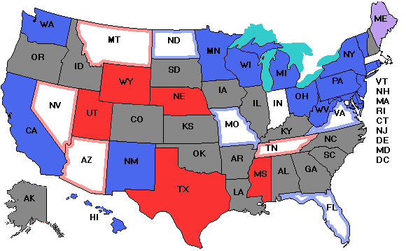 Electoral college map