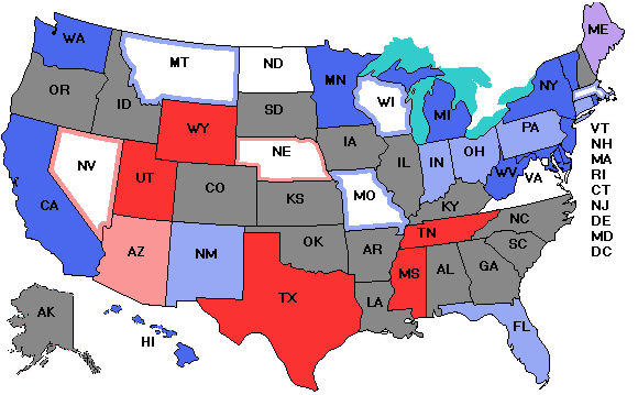 Electoral college map