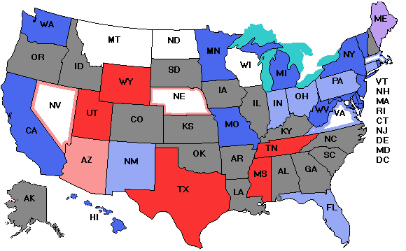 Electoral college map