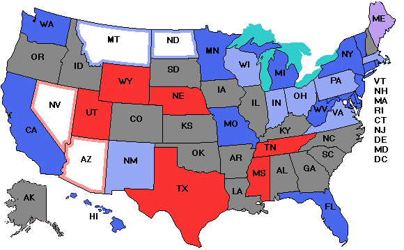 Electoral college map