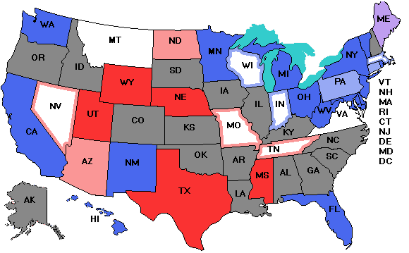 Electoral college map