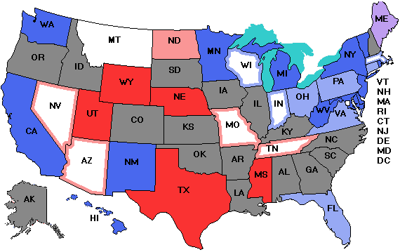 Electoral college map