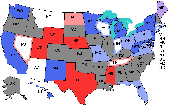 Electoral college map