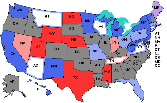 Electoral college map