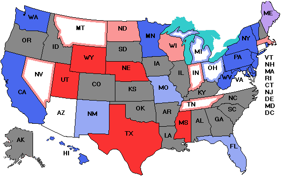 Electoral college map