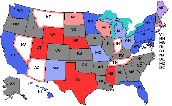 Electoral college map